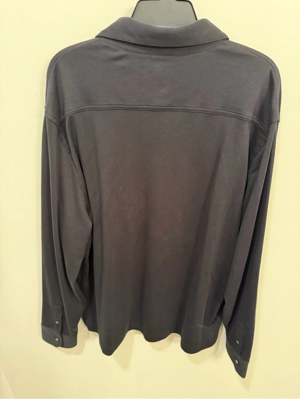 Banana Republic Men's Long-Sleeve Polo Shirt with Pocket - Black